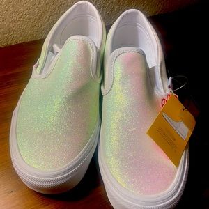 Vans Slip On iridescent glitter UV sneakers size 9.0 women
